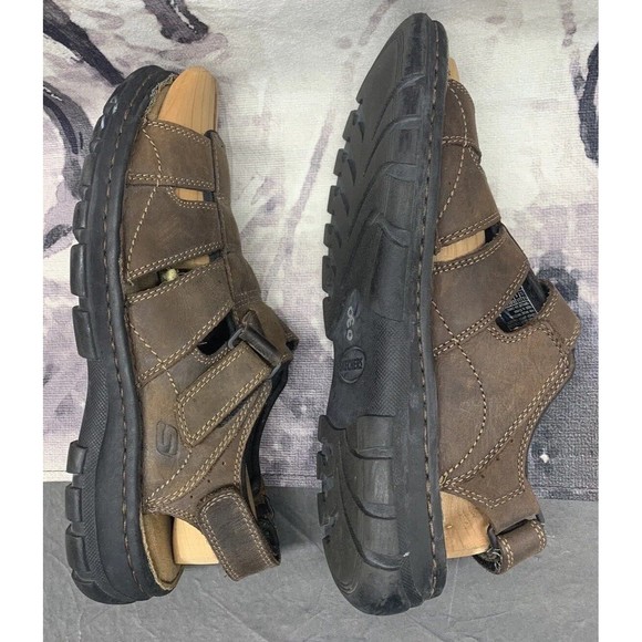 Skechers Men's Brown Leather Gladiator Fisherman Sandals 60395 Size 10 - Picture 11 of 13